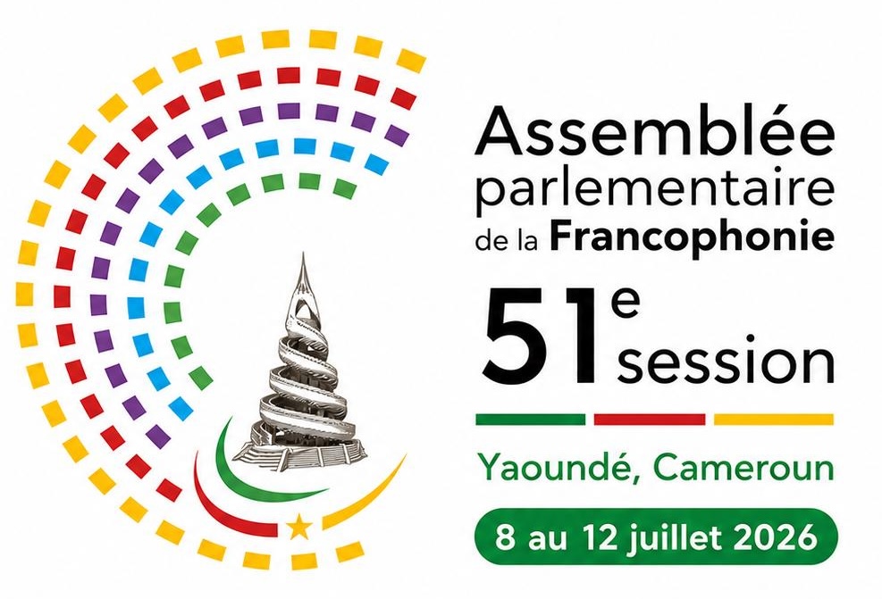 Logo de la 51e session de l'Assemblée parlementaire de la Francophonie — Yaoundé, Cameroun, 8 au 12 juillet 2026